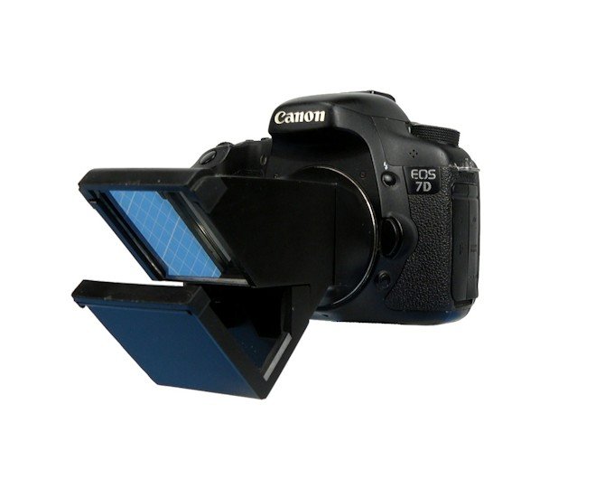 q-pinhole second prototype mounted on camera